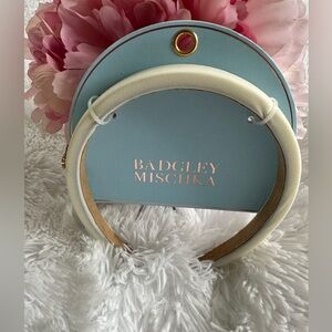 Badgley Mischka Beautiful Cream Headband with Rhinestone Bow